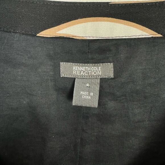 Kenneth Cole Reaction | Black Short Sleeve Collarless Tailored Business Jacket - Picture 9 of 11